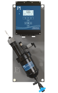 Online Turbidity Meter - TurbSense injection cylindrical flow cell with backboard